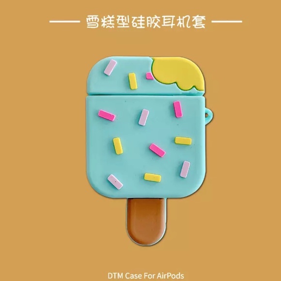 Accessories - Airpod 1 2 case blue cute ice cream Summer